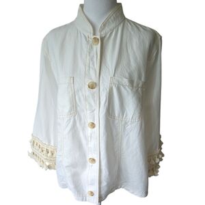 Chico's Cream Jacket with Button Accents
